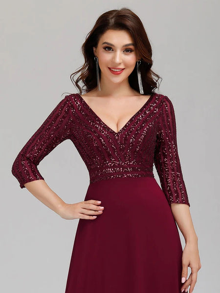 Vestido de Fiesta Talla L — Borgoña  — Entrega Inmediata