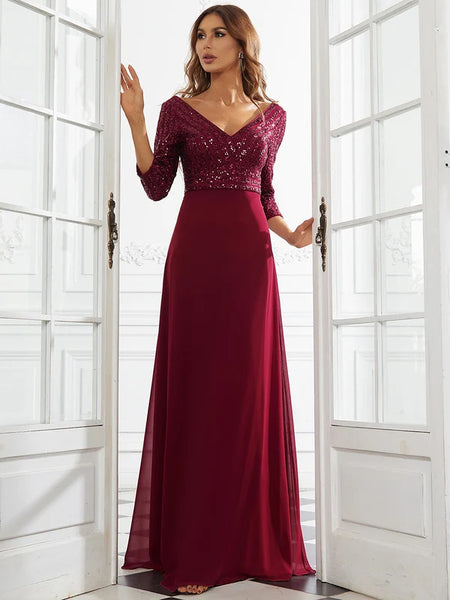 Vestido de Fiesta Talla L — Borgoña  — Entrega Inmediata
