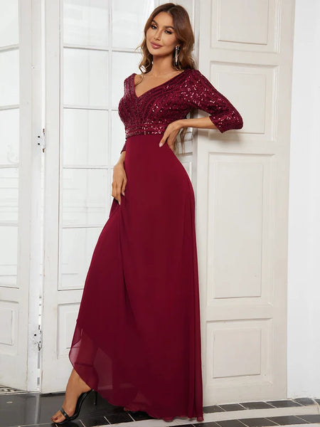 Vestido de Fiesta Talla L — Borgoña  — Entrega Inmediata