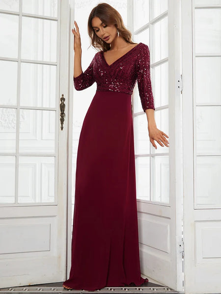 Vestido de Fiesta Talla L — Borgoña  — Entrega Inmediata