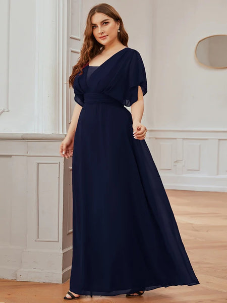 Vestido de Fiesta Talla XXXXL 26 — Azul Marino — Entrega Inmediata