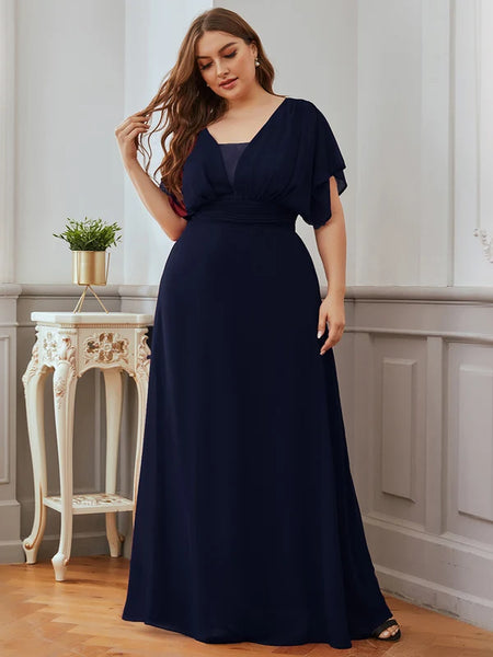 Vestido de Fiesta Talla XXXXL 26 — Azul Marino — Entrega Inmediata