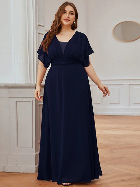 Vestido de Fiesta Talla XXXXL 26 — Azul Marino — Entrega Inmediata
