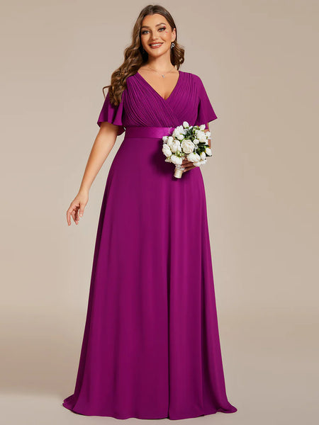 Vestido de Fiesta Talla XXXXL 24 — Morado — Entrega Inmediata