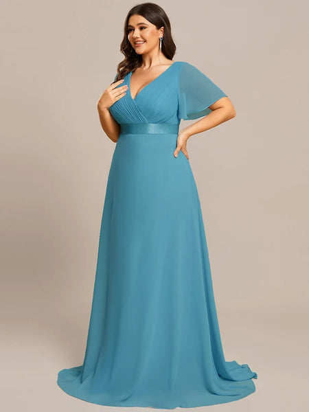 Vestido de Fiesta Talla XXXXL 26 — Azul Jade — Entrega Inmediata
