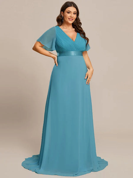 Vestido de Fiesta Talla XXXXL 26 — Azul Jade — Entrega Inmediata