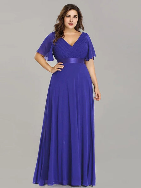 Vestido de Fiesta Talla XXXL 22 — Azul Zafiro — Entrega Inmediata