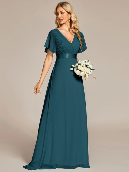 Vestido de Fiesta Talla M — Verde Azulado — Entrega Inmediata