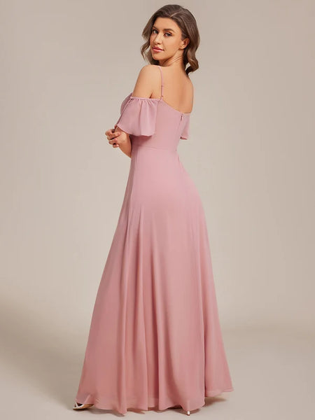 Vestido Largo de Fiesta Talla XS — Rosa Empolvado — Entrega Inmediata