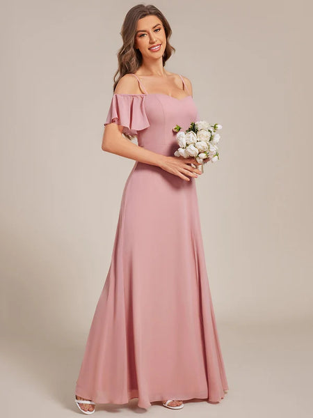 Vestido Largo de Fiesta Talla XS — Rosa Empolvado — Entrega Inmediata