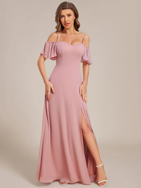Vestido Largo de Fiesta Talla XS — Rosa Empolvado — Entrega Inmediata