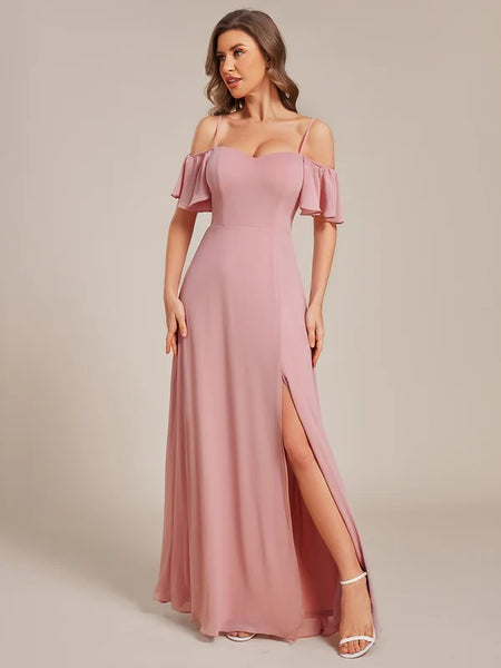 Vestido Largo de Fiesta Talla XS — Rosa Empolvado — Entrega Inmediata