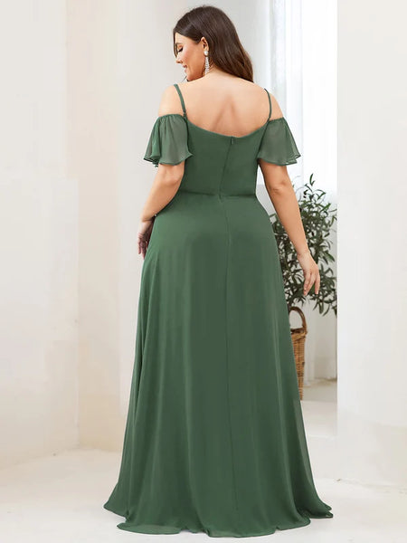 Vestido de Fiesta Talla XXL 18 —  Eucalipto — Entrega Inmediata