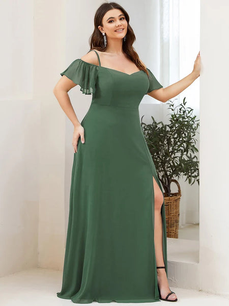 Vestido de Fiesta Talla XXL 18 —  Eucalipto — Entrega Inmediata