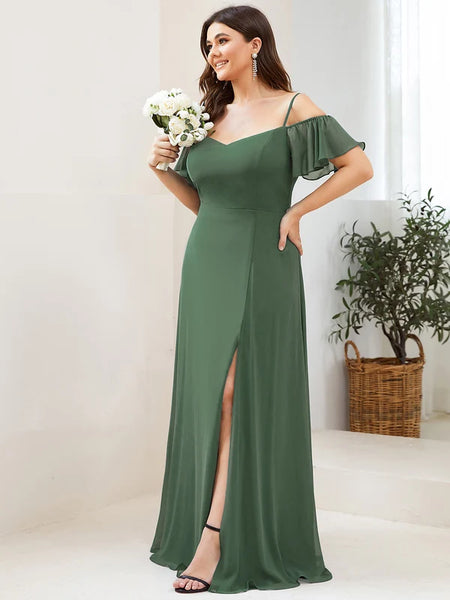 Vestido de Fiesta Talla XXL 18 —  Eucalipto — Entrega Inmediata