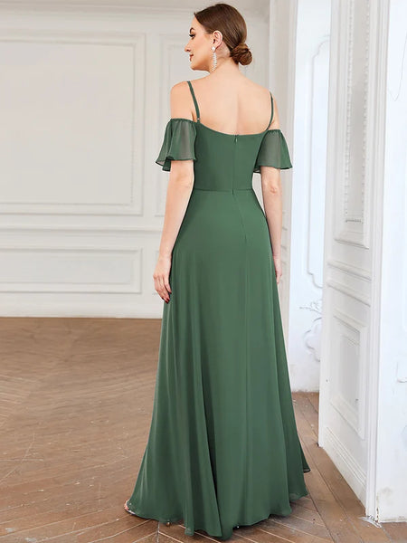 Vestido de Fiesta Talla XXL 18 —  Eucalipto — Entrega Inmediata