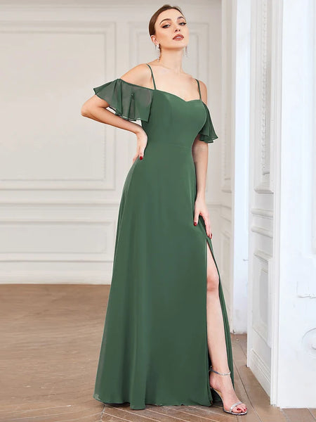 Vestido de Fiesta Talla XXL 18 —  Eucalipto — Entrega Inmediata