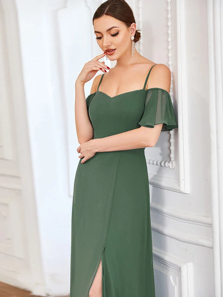 Vestido de Fiesta Talla XXL 18 —  Eucalipto — Entrega Inmediata