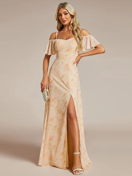 Vestido de Fiesta Talla S-M — Rosa Dorada — Entrega Inmediata