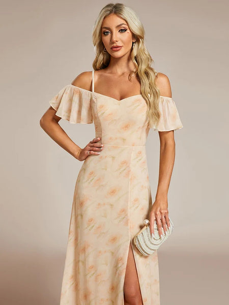 Vestido de Fiesta Talla S-M — Rosa Dorada — Entrega Inmediata