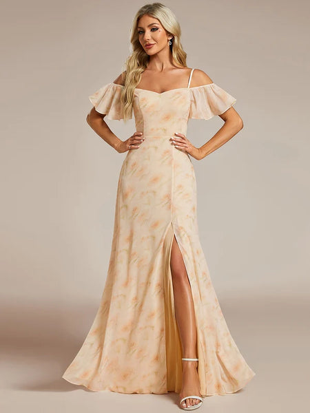 Vestido de Fiesta Talla S-M — Rosa Dorada — Entrega Inmediata