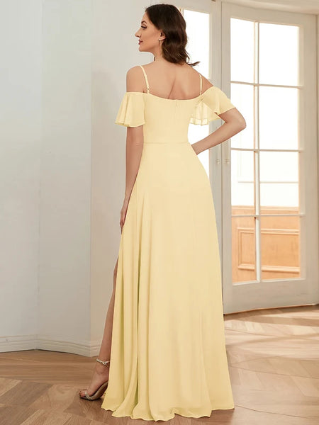 Vestido de Fiesta Talla S-M — Amarillo — Entrega Inmediata