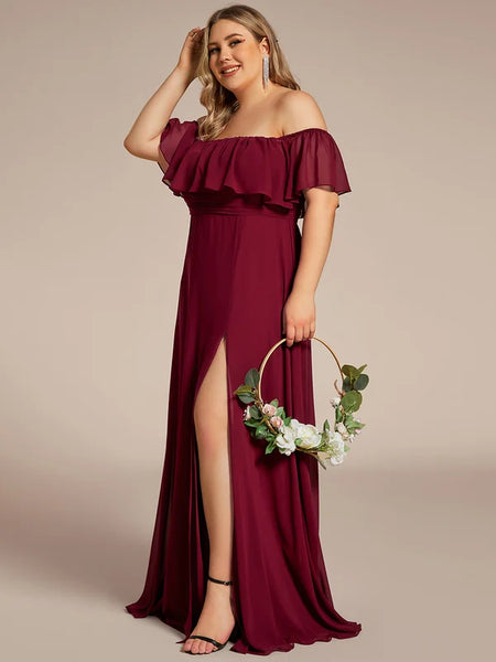 Vestido de Fiesta Talla L — Burdeo — Entrega Inmediata
