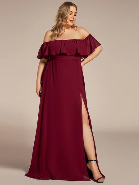 Vestido de Fiesta Talla L — Burdeo — Entrega Inmediata