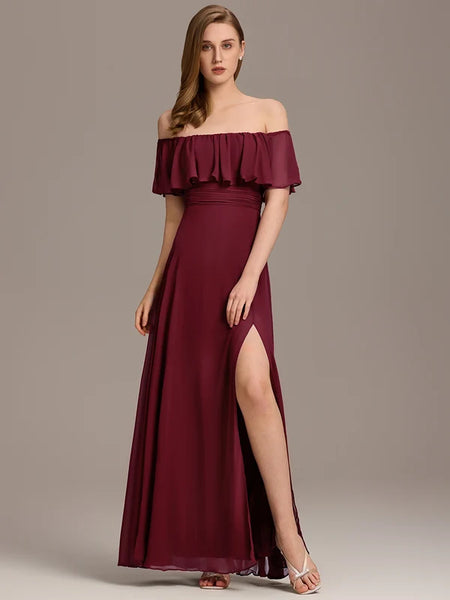 Vestido de Fiesta Talla L — Burdeo — Entrega Inmediata