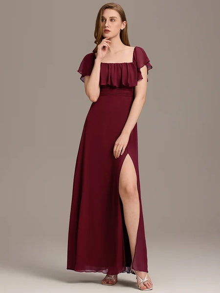 Vestido de Fiesta Talla L — Burdeo — Entrega Inmediata