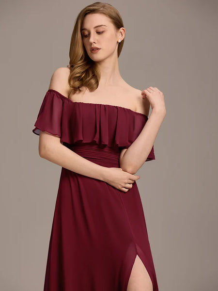 Vestido de Fiesta Talla L — Burdeo — Entrega Inmediata