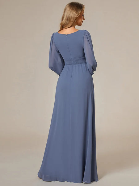 Vestido de Fiesta Talla XXL 16 — Azul polvoriento — Entrega Inmediata