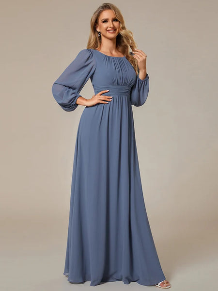 Vestido de Fiesta Talla XXL 16 — Azul polvoriento — Entrega Inmediata