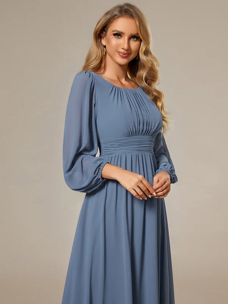 Vestido de Fiesta Talla XXL 16 — Azul polvoriento — Entrega Inmediata