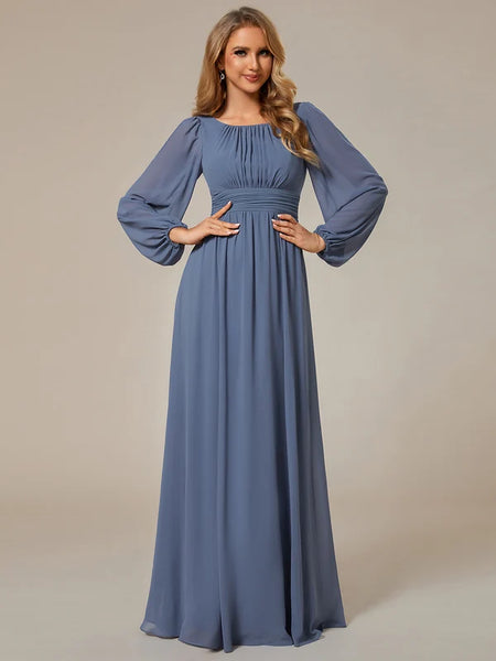 Vestido de Fiesta Talla XXL 16 — Azul polvoriento — Entrega Inmediata
