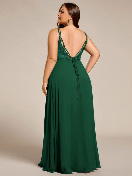 Vestido de Fiesta Talla XXXL 20 — Verde Oscuro — Entrega Inmediata
