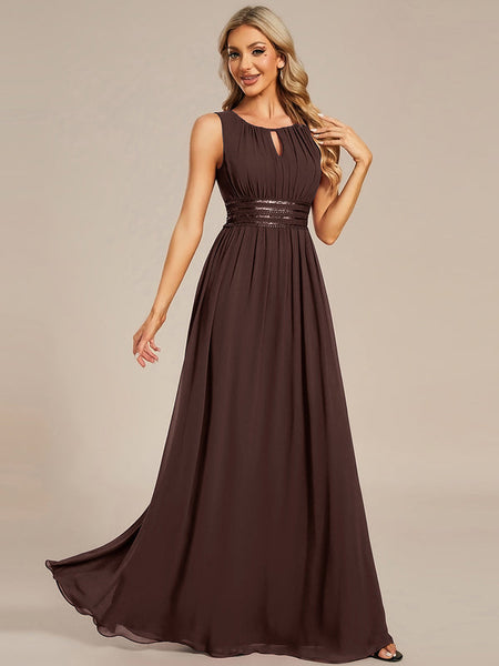 Vestido de Fiesta Talla XL — Marrón Chocolate — Entrega Inmediata