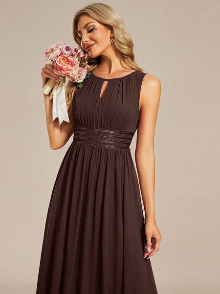 Vestido de Fiesta Talla XL — Marrón Chocolate — Entrega Inmediata