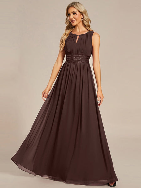 Vestido de Fiesta Talla XL — Marrón Chocolate — Entrega Inmediata