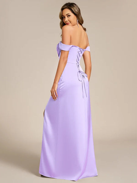 Vestido de Fiesta Talla S-M — Lila Escarchada — Entrega Inmediata