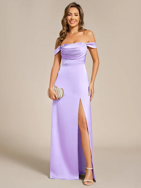 Vestido de Fiesta Talla S-M — Lila Escarchada — Entrega Inmediata