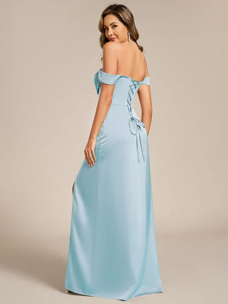 Vestido de Fiesta Talla M —  Azul Hielo — Entrega Inmediata