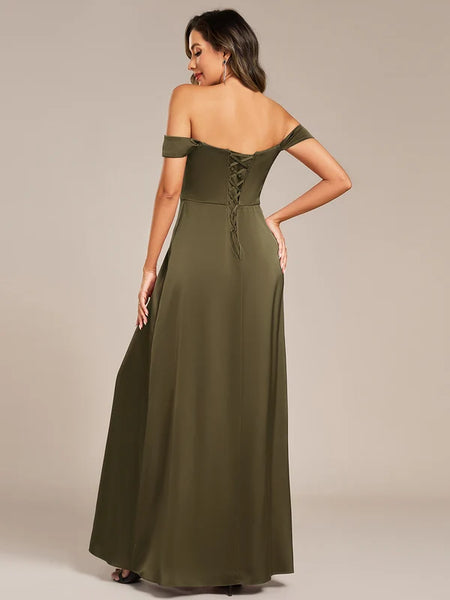Vestido de Fiesta Talla XXL 16 — Verde Oliva — Entrega Inmediata