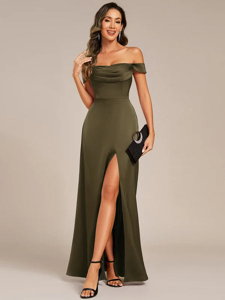 Vestido de Fiesta Talla XXL 16 — Verde Oliva — Entrega Inmediata