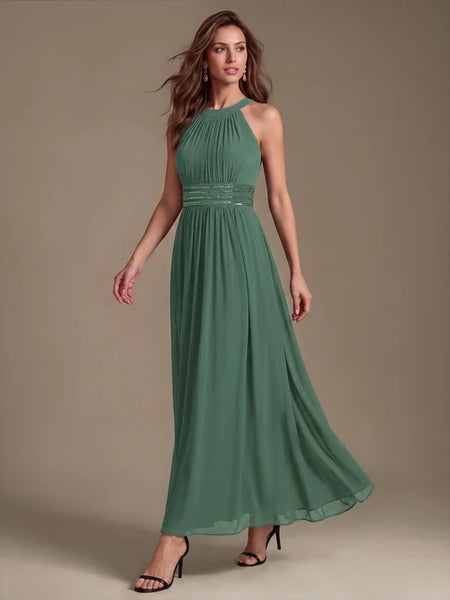 Vestido de Fiesta Talla M — Eucalipto — Entrega Inmediata