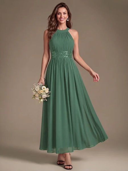 Vestido de Fiesta Talla M — Eucalipto — Entrega Inmediata