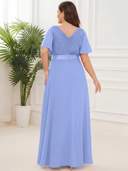 Vestido de Fiesta Talla XXXL 22 — Azul Aciano  — Entrega Inmediata