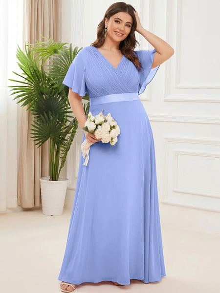 Vestido de Fiesta Talla XXXL 22 — Azul Aciano  — Entrega Inmediata