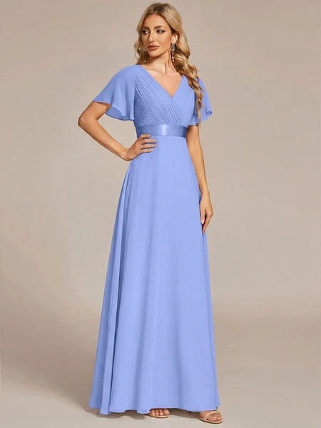 Vestido de Fiesta Talla XXXL 22 — Azul Aciano  — Entrega Inmediata