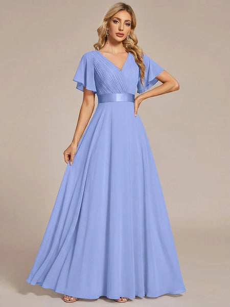 Vestido de Fiesta Talla XXXL 22 — Azul Aciano  — Entrega Inmediata
